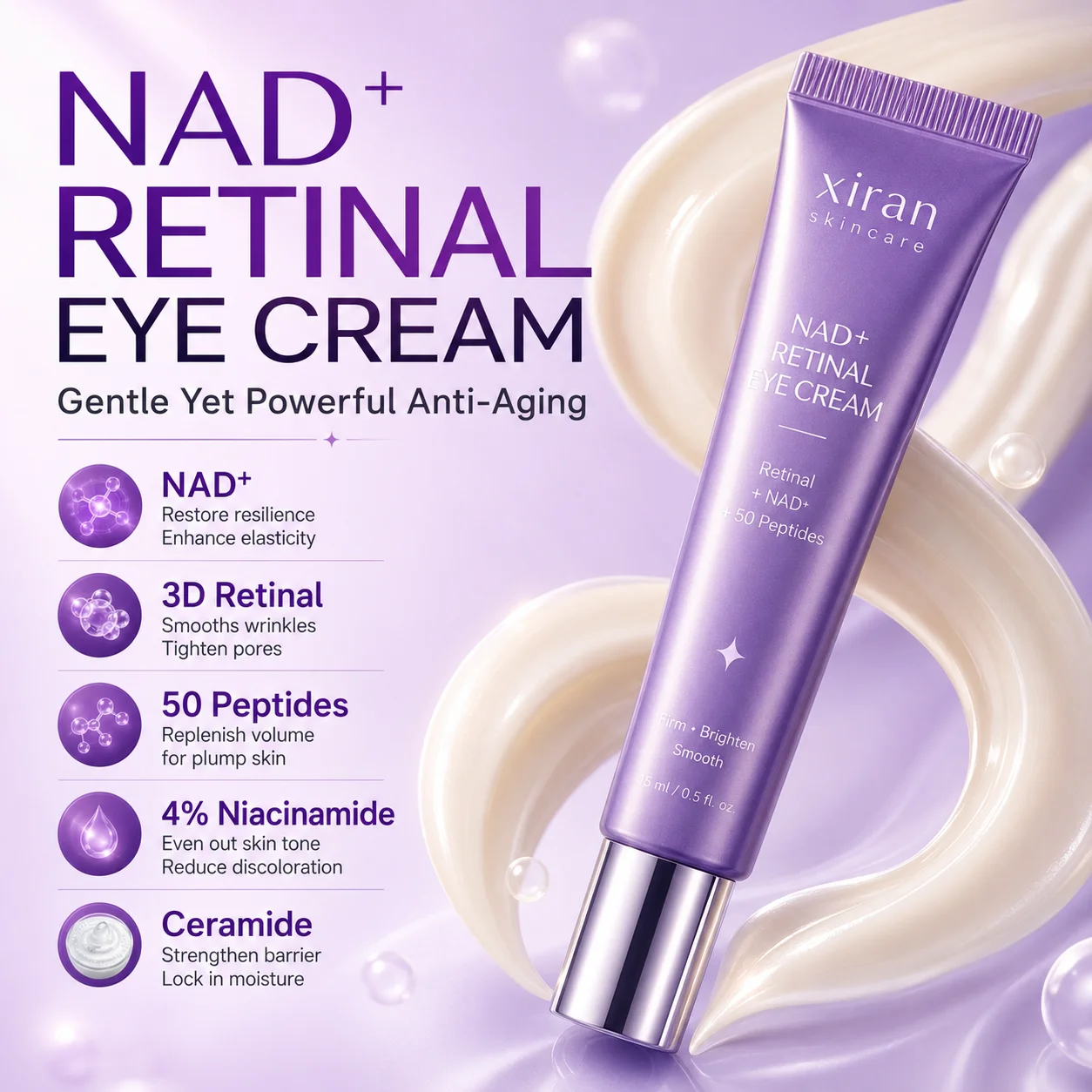 Private Label NAD+ Retinal Eye Cream for Anti-Aging